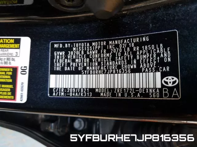 5YFBURHE7JP816356 фото 2