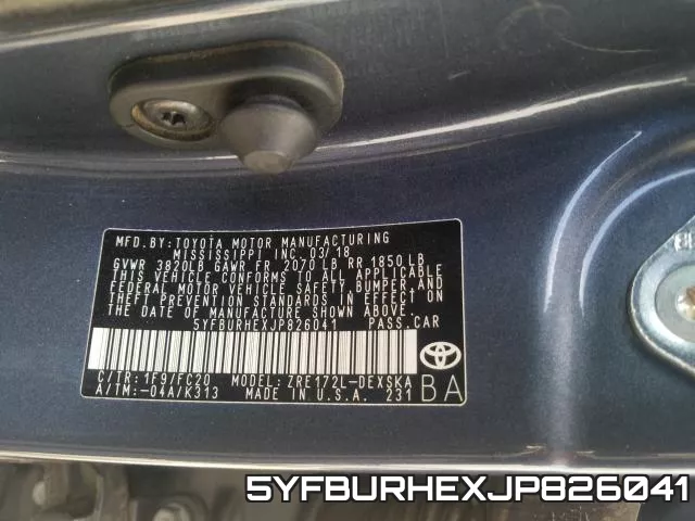 5YFBURHEXJP826041 фото 2