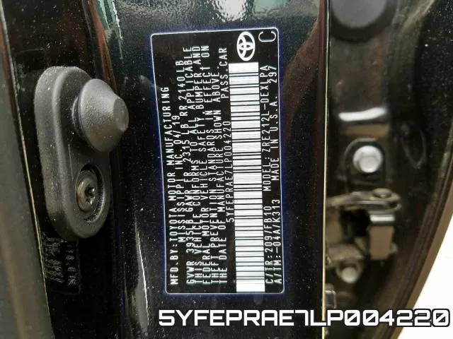 5YFEPRAE7LP004220 фото 2