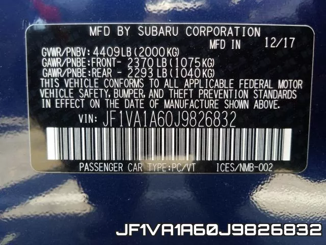 JF1VA1A60J9826832 фото 2