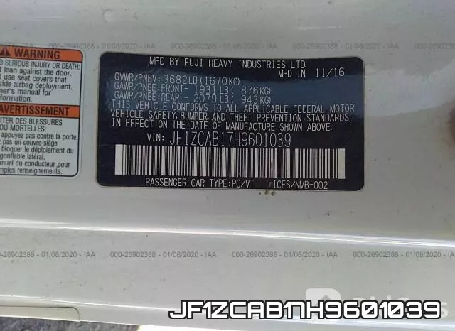 JF1ZCAB17H9601039 фото 10