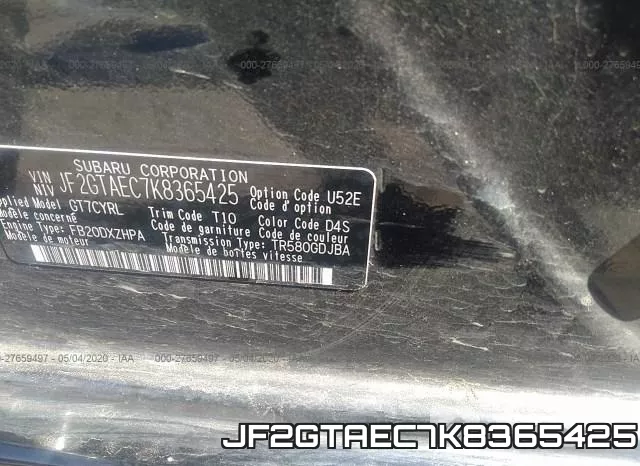 JF2GTAEC7K8365425 фото 10