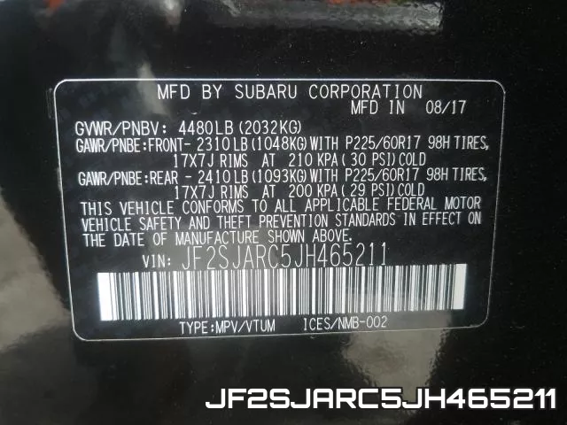 JF2SJARC5JH465211 фото 2