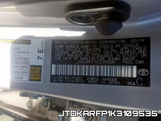 JTDKARFP1K3109535 фото 2