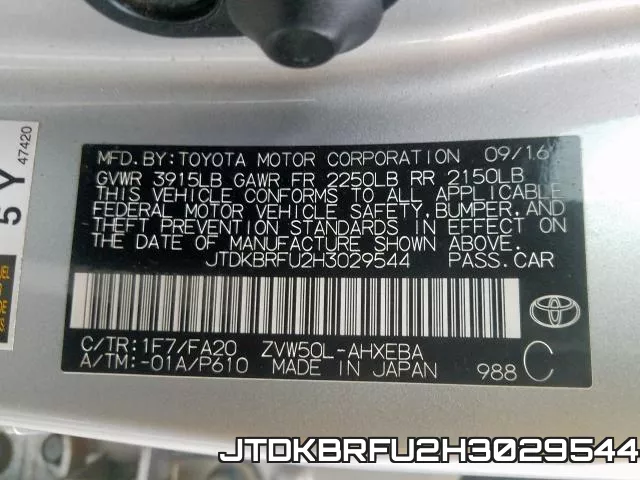 JTDKBRFU2H3029544 фото 2