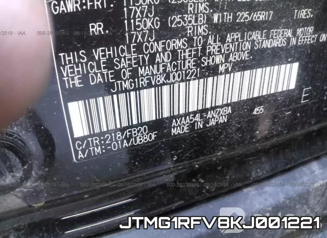 JTMG1RFV8KJ001221 фото 10