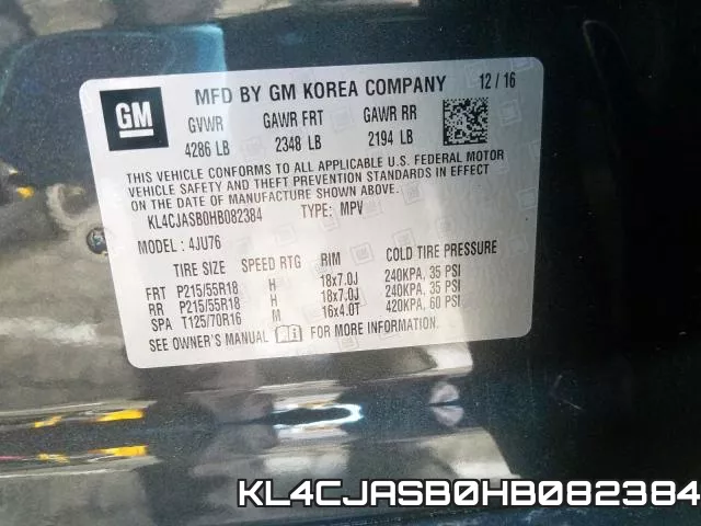 KL4CJASB0HB082384 фото 2