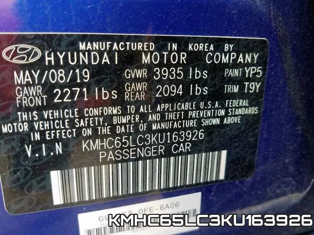 KMHC65LC3KU163926 фото 2