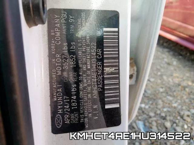 KMHCT4AE1HU314522 фото 2