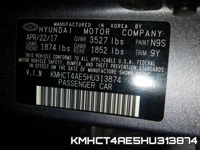 KMHCT4AE5HU313874 фото 2
