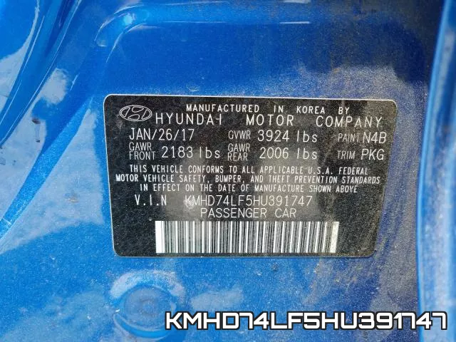 KMHD74LF5HU391747 фото 2