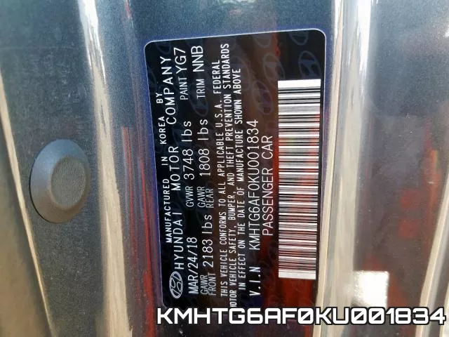 KMHTG6AF0KU001834 фото 2