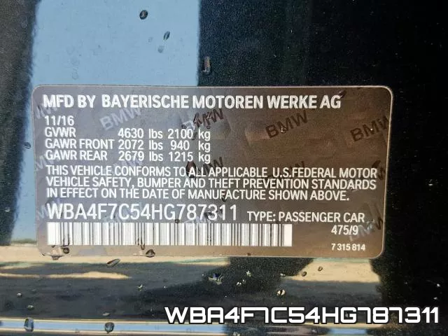 WBA4F7C54HG787311 фото 2