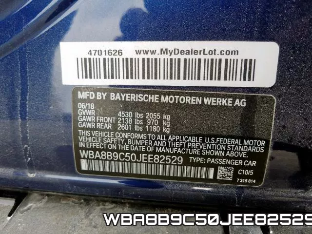 WBA8B9C50JEE82529 фото 2