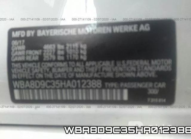 WBA8D9C35HA012388 фото 10