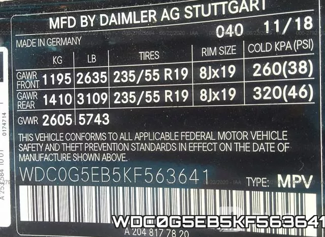 WDC0G5EB5KF563641 фото 10