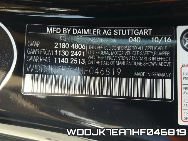 WDDJK7EA7HF046819 фото 2