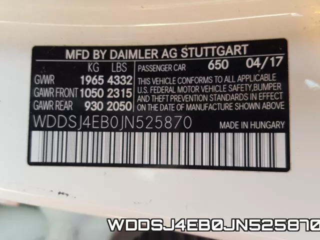 WDDSJ4EB0JN525870 фото 2