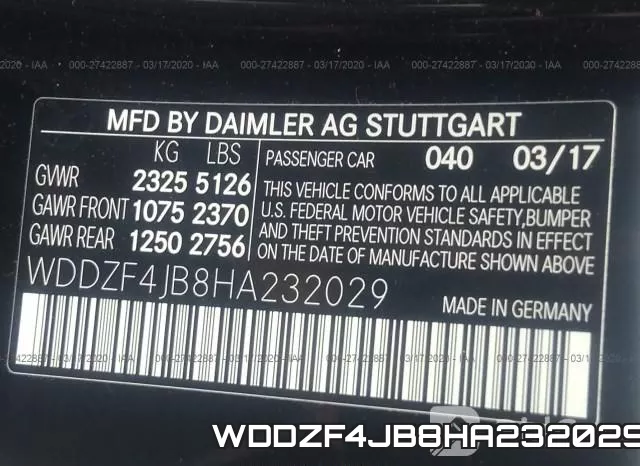 WDDZF4JB8HA232029 фото 10