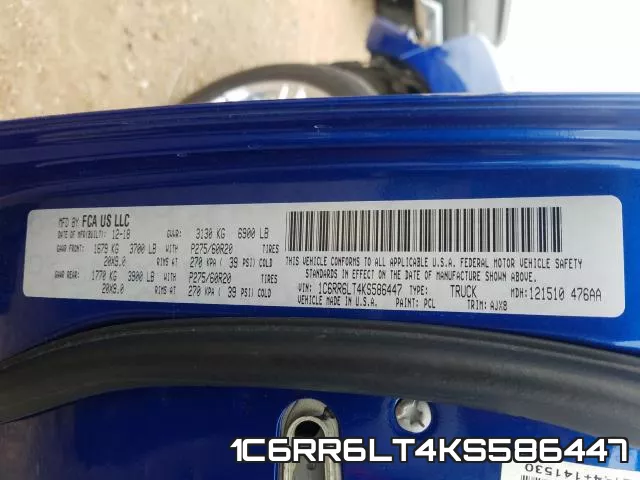 1C6RR6LT4KS586447 фото 2