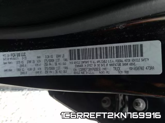 1C6RREFT2KN769916 фото 2