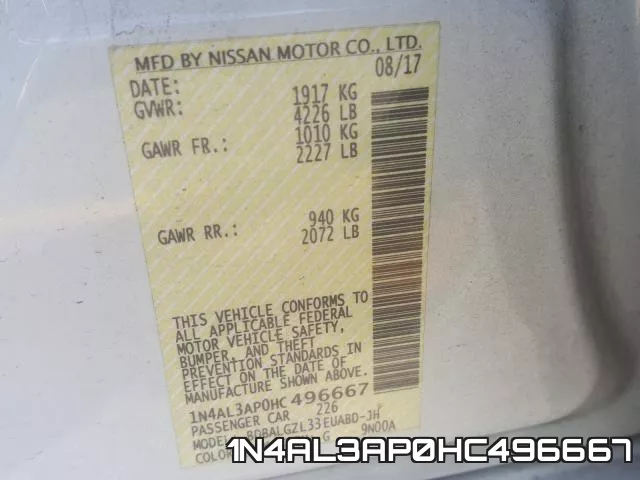1N4AL3AP0HC496667 фото 2
