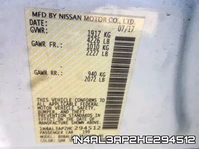 1N4AL3AP2HC294512 фото 2