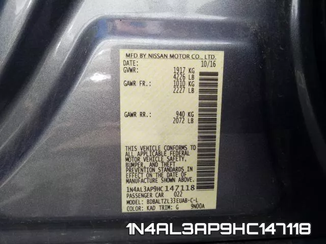 1N4AL3AP9HC147118 фото 2