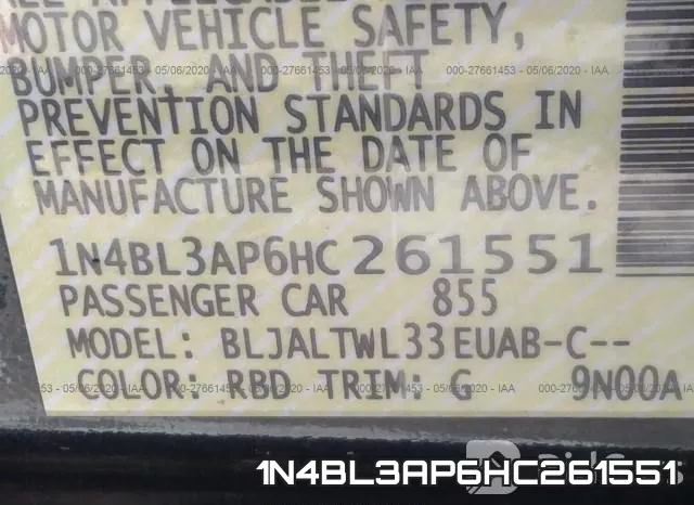 1N4BL3AP6HC261551 фото 10