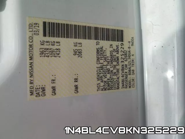 1N4BL4CV8KN325229 фото 2