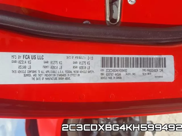 2C3CDXBG4KH599492 фото 2