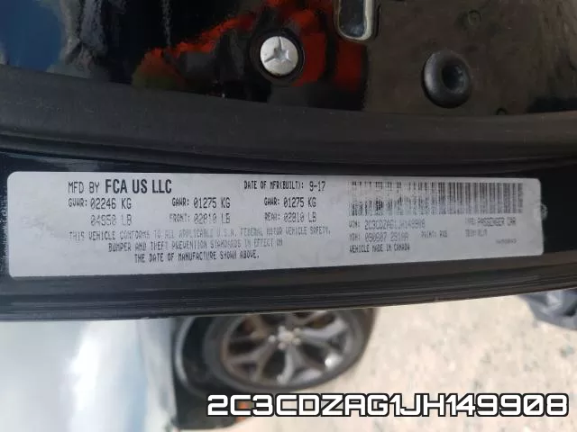 2C3CDZAG1JH149908 фото 2