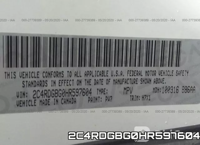 2C4RDGBG0HR597604 фото 10