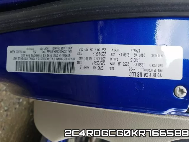 2C4RDGCG0KR766588 фото 2