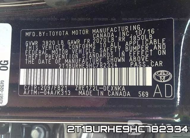 2T1BURHE9HC782334 фото 10
