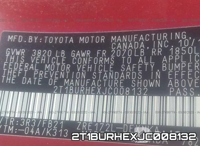 2T1BURHEXJC008132 фото 10