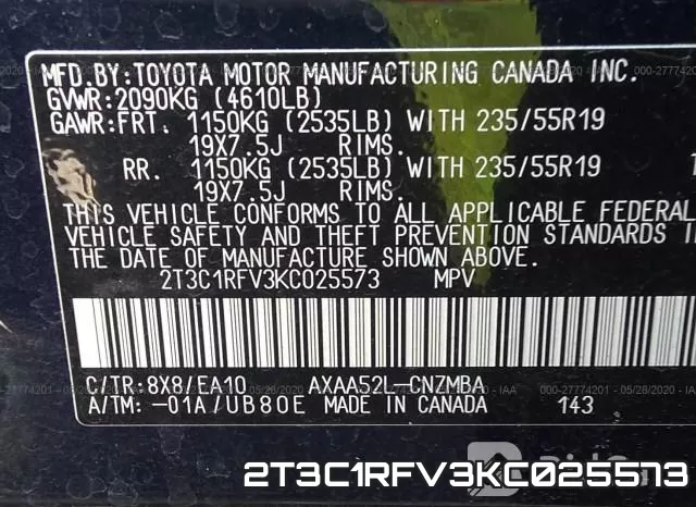 2T3C1RFV3KC025573 фото 10