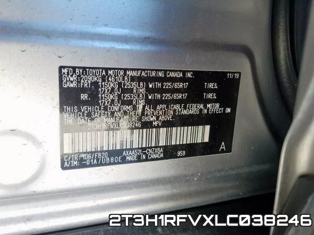 2T3H1RFVXLC038246 фото 2