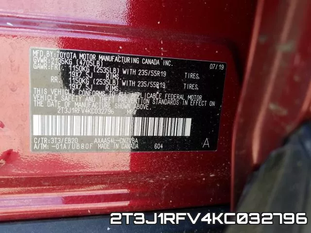 2T3J1RFV4KC032796 фото 2