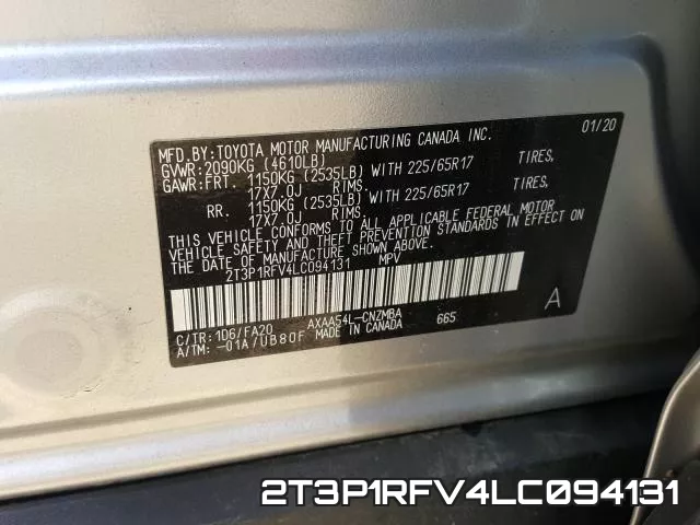 2T3P1RFV4LC094131 фото 2