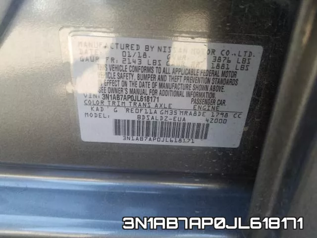 3N1AB7AP0JL618171 фото 2
