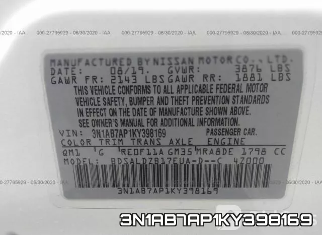 3N1AB7AP1KY398169 фото 10