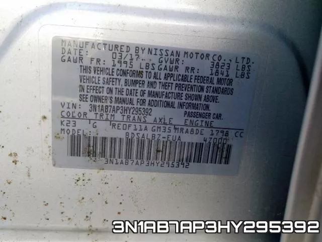 3N1AB7AP3HY295392 фото 2