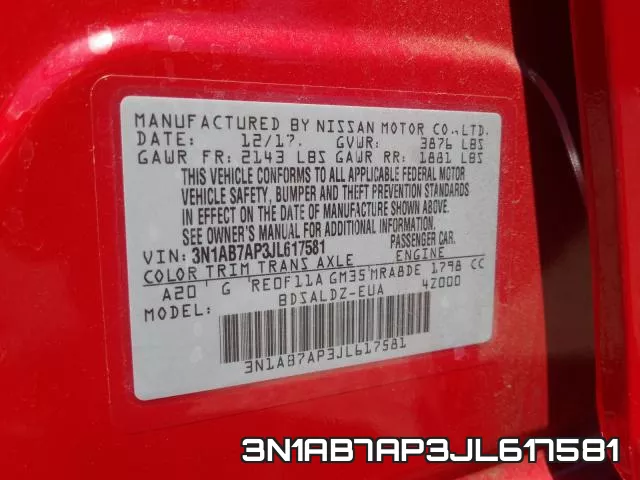 3N1AB7AP3JL617581 фото 2
