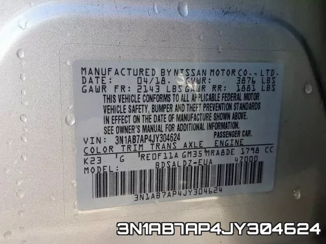 3N1AB7AP4JY304624 фото 2