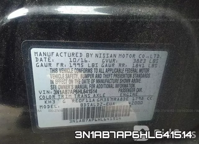 3N1AB7AP6HL641514 фото 10
