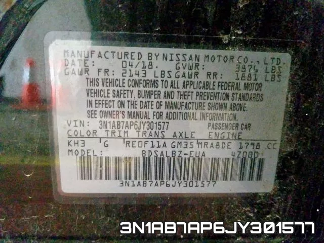 3N1AB7AP6JY301577 фото 2