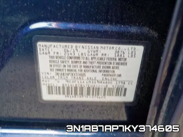 3N1AB7AP7KY374605 фото 2