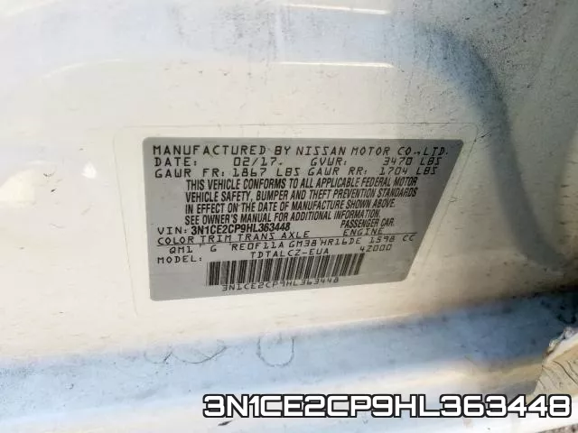 3N1CE2CP9HL363448 фото 2