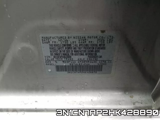 3N1CN7AP2HK428890 фото 2